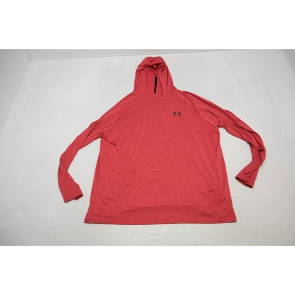 Under Armour Hoodie Red Thin Pull Over Athletic Sweatshirt Mens Sz 2XL XXL - Picture 5 of 10